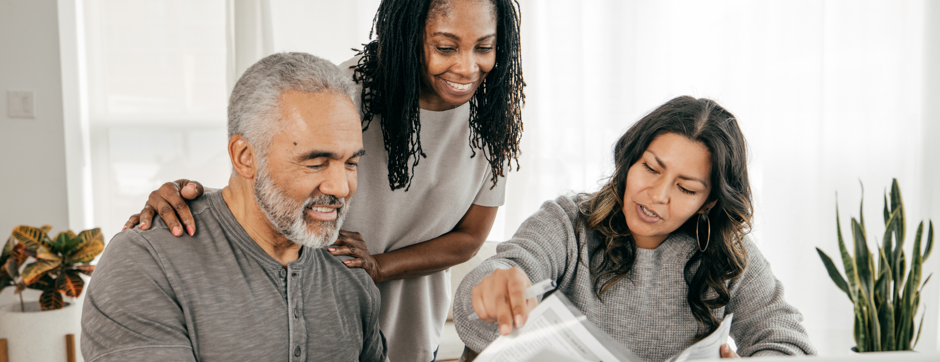 Family reviewing Medicare options with an agent